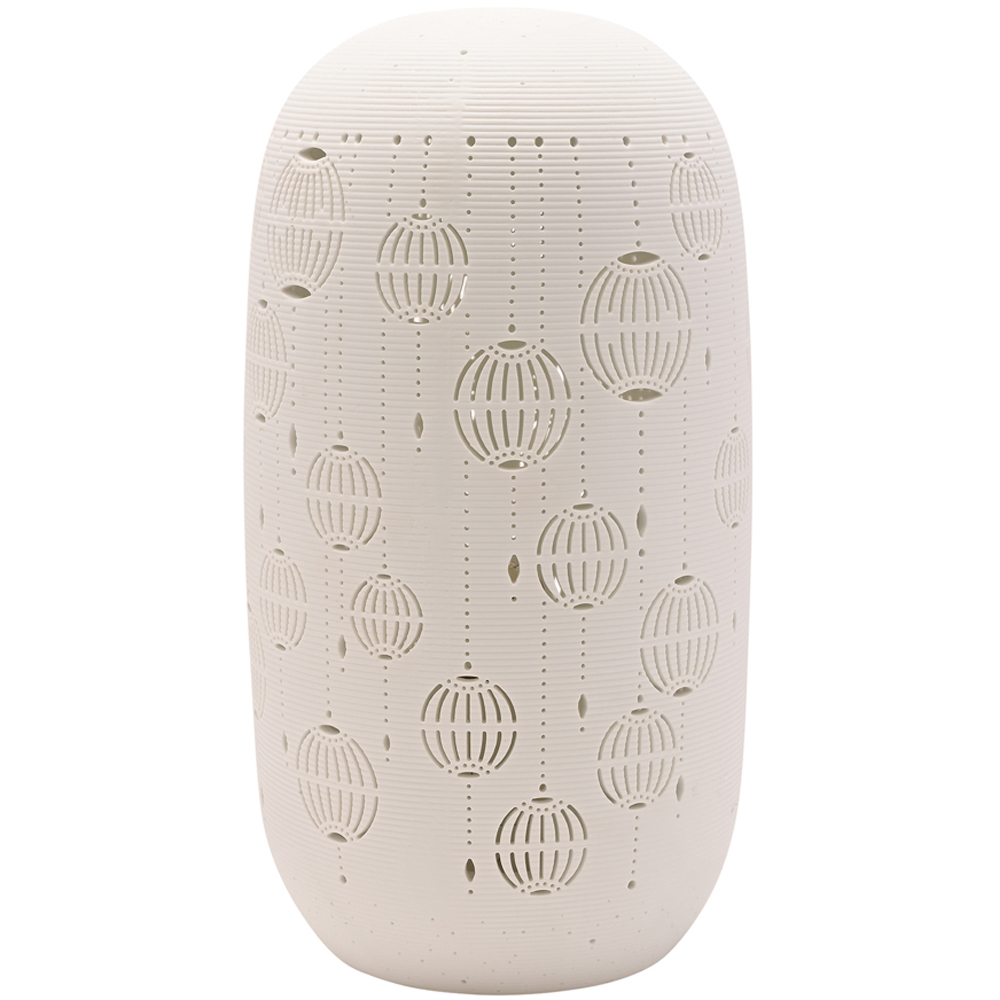 The Seasonal Gift Co. White Porcelain Christmas Bauble Lamp Image 2