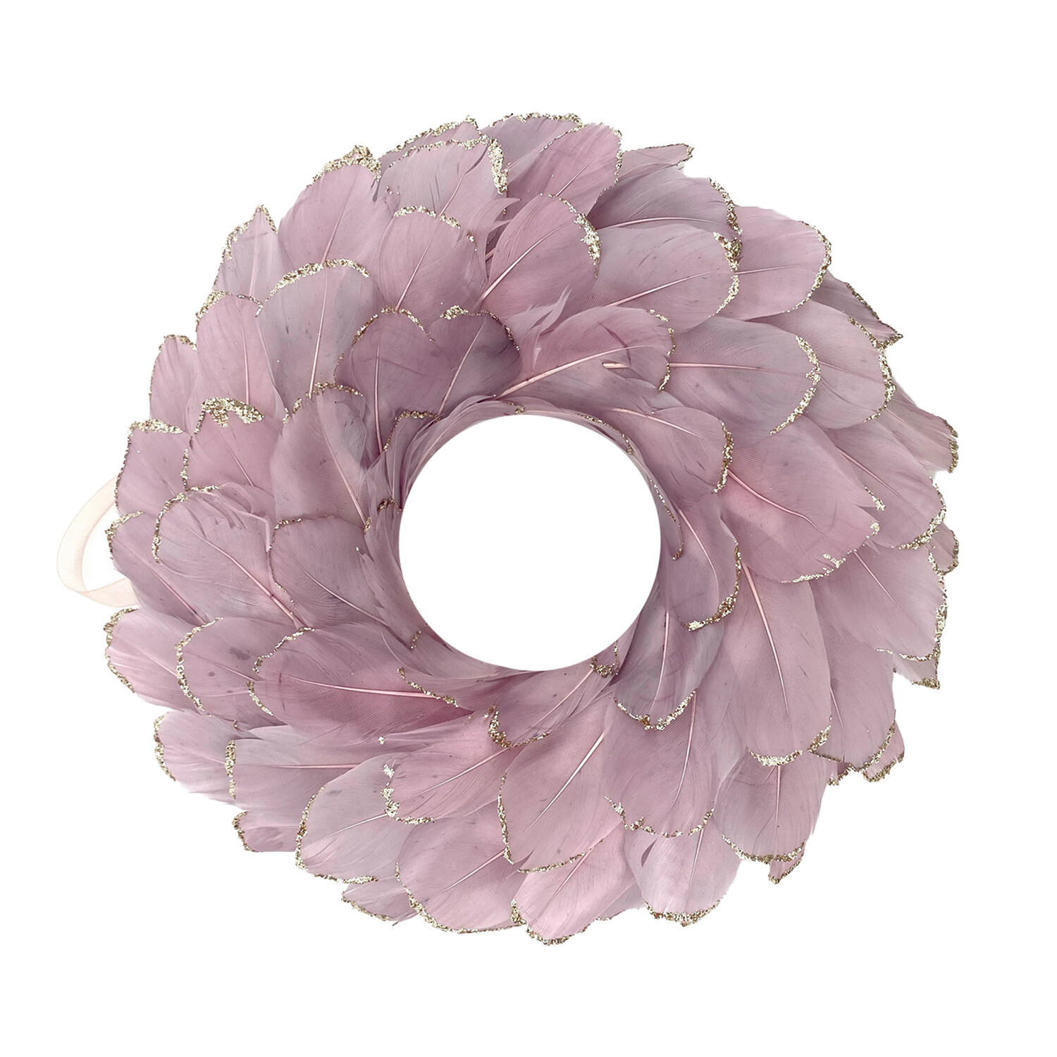 Pink/Lilac Feather Wreath Image 2