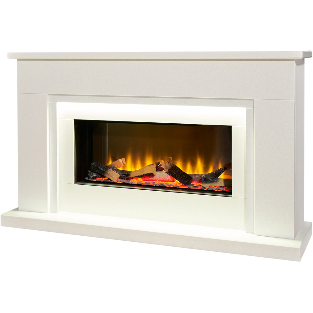 Acantha Arona White Marble Electric Fireplace Suite 54 inch Image 3