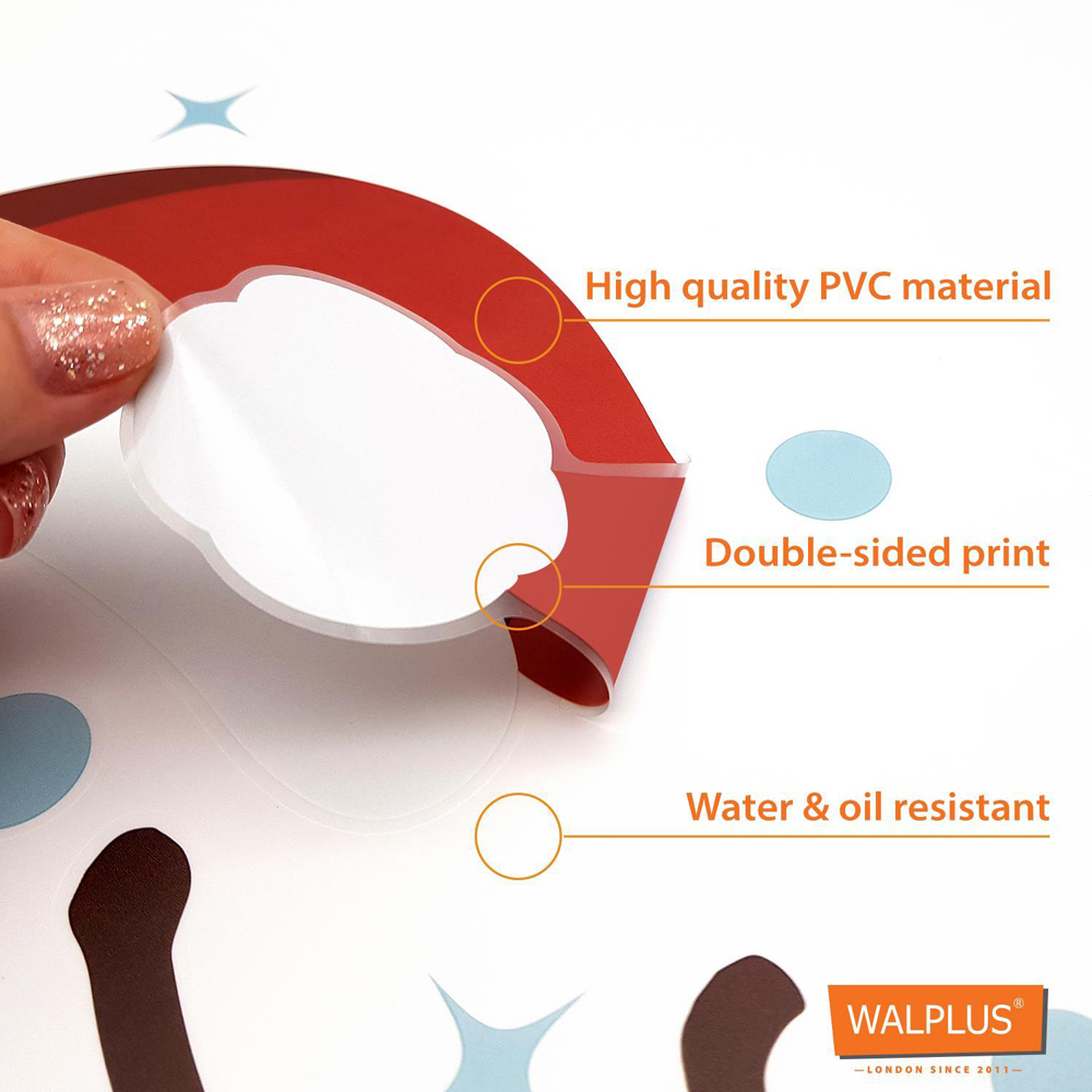 Walplus Peeking Santa and Rudolph Self Adhesive Christmas Wall Stickers 39 Piece Image 3