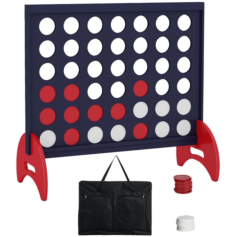 Costway 42 Piece Blue Jumbo Rings Giant 4-to-Score Game Set with Carrying Bag Image 1