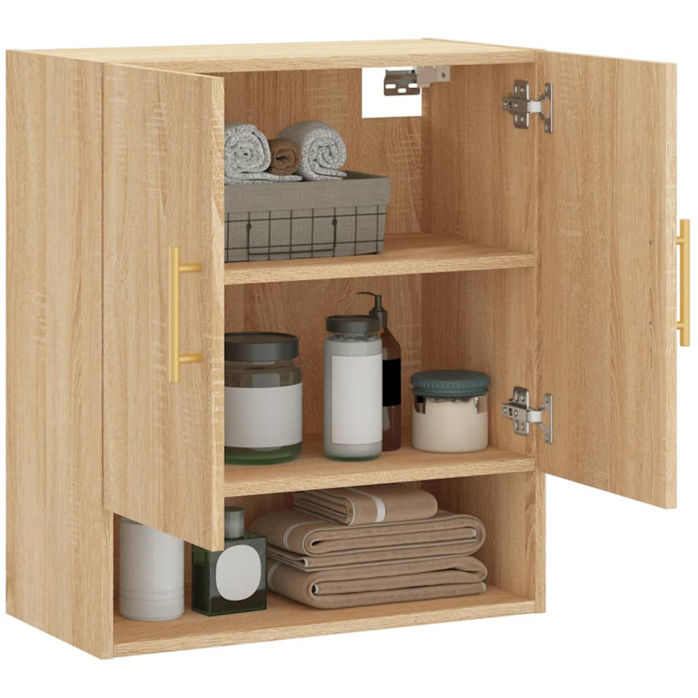 vidaXL 2 Door Single Shelf Sonoma Oak Wall Cabinet Image 4