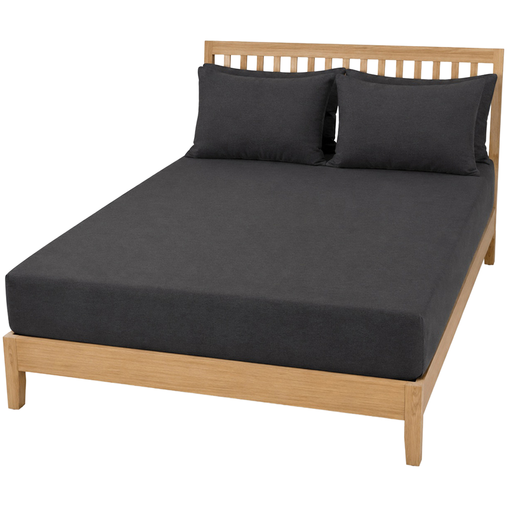 Smart Living Double Charcoal Jersey Melange Fitted Sheet Image 2