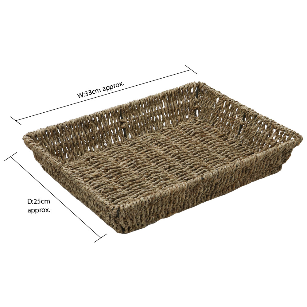 JVL Seagrass Rectangular Storage Tray Set of 3 Image 7