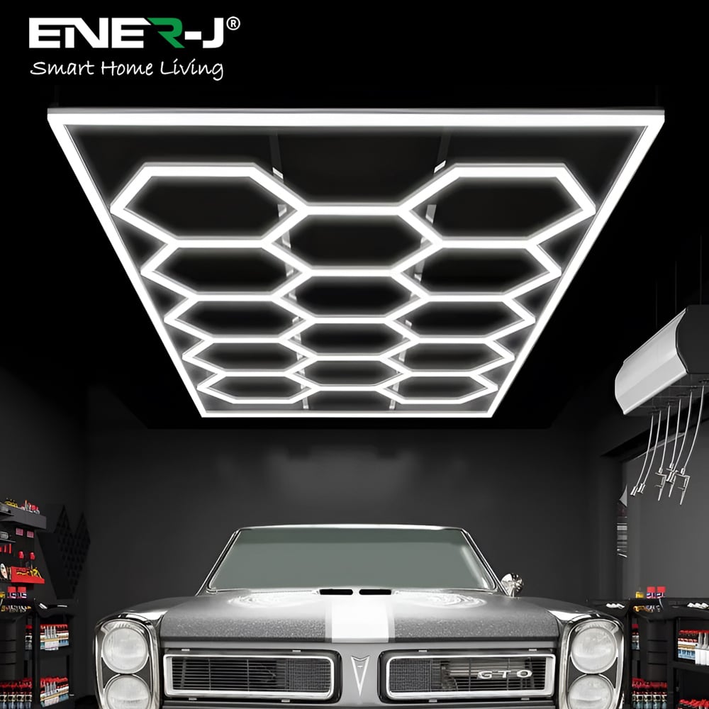 Ener-j 14 Hexagon Car Showroom LED Ceiling Light with Frame Image 3