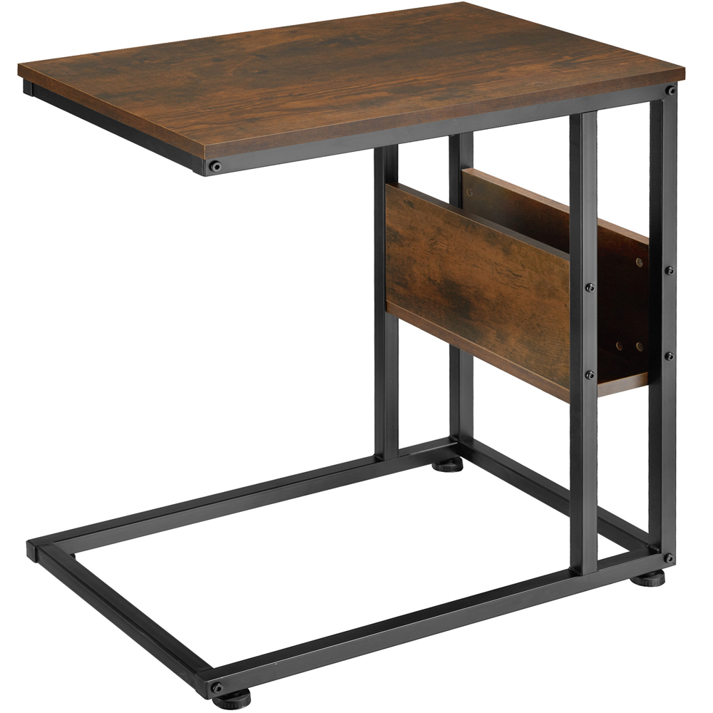 tectake Wigan Dark Wood Bedside Table Image 2