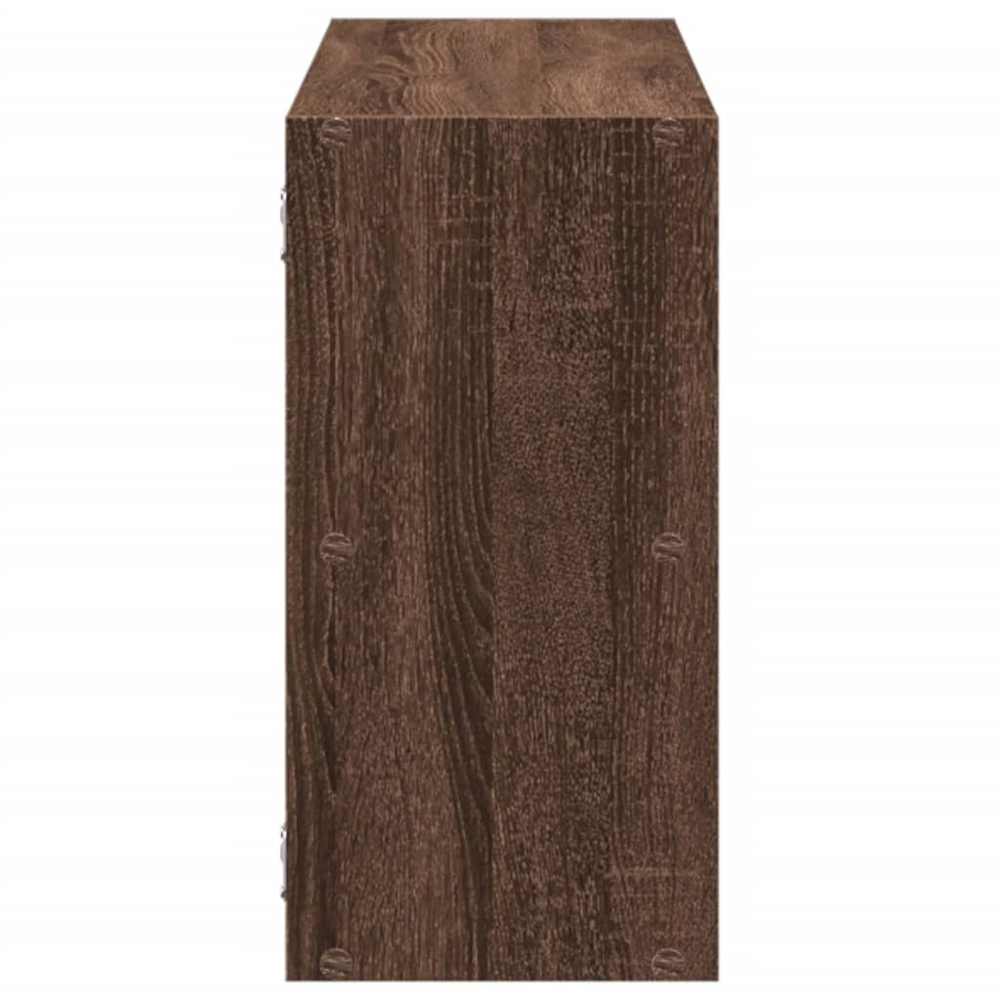 vidaXL 5 Shelf Brown Oak Floating Wall Shelf Image 4