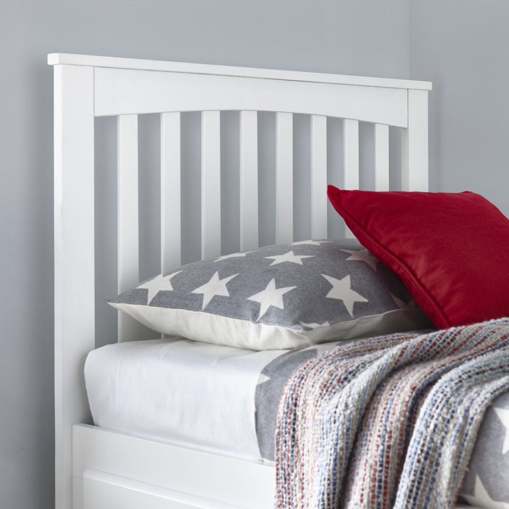 Bedmaster Quest White 3 Drawer Wooden Bed with Orthopaedic Mattress Image 6