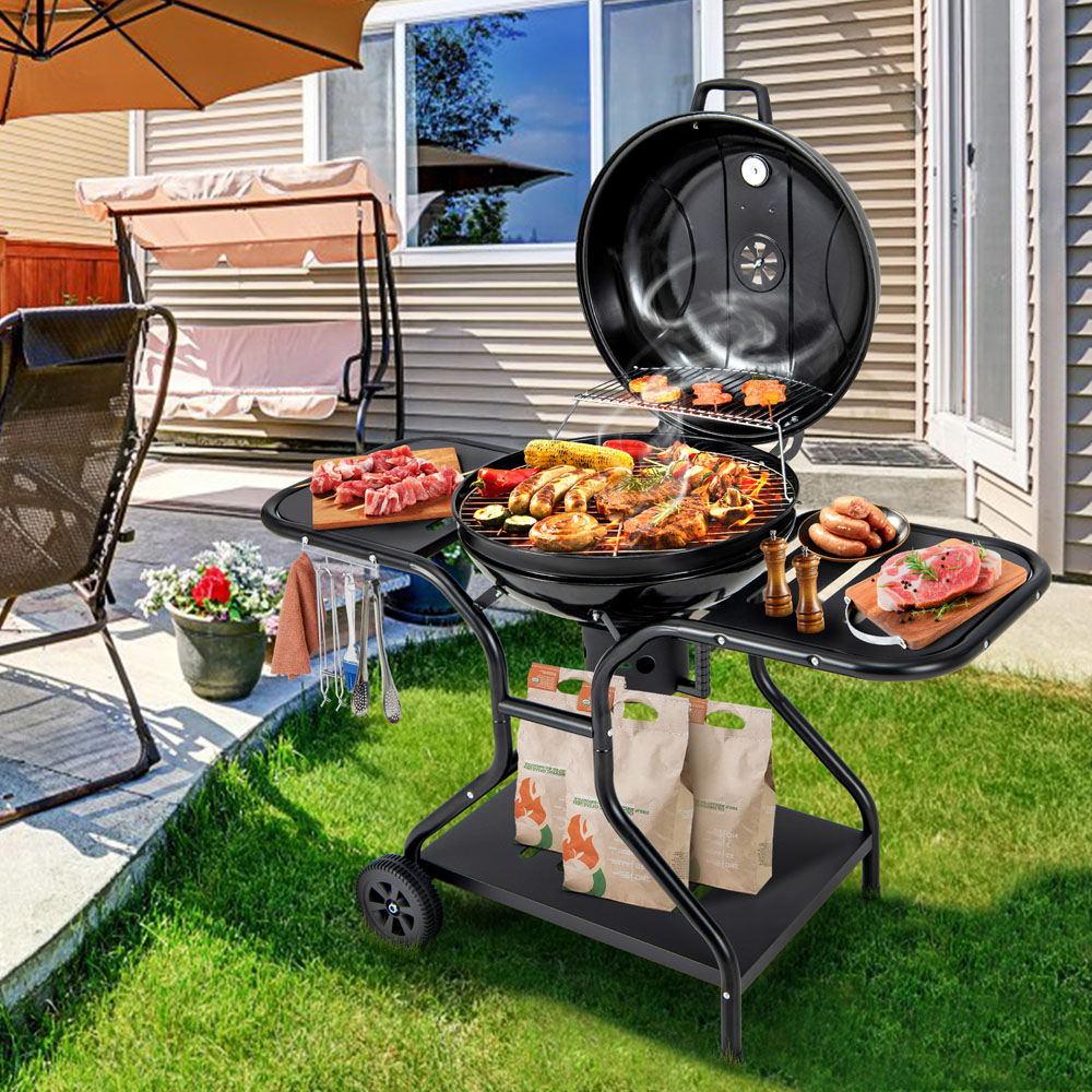 Costway Black Outdoor Barbecue Charcoal Grill Image 2