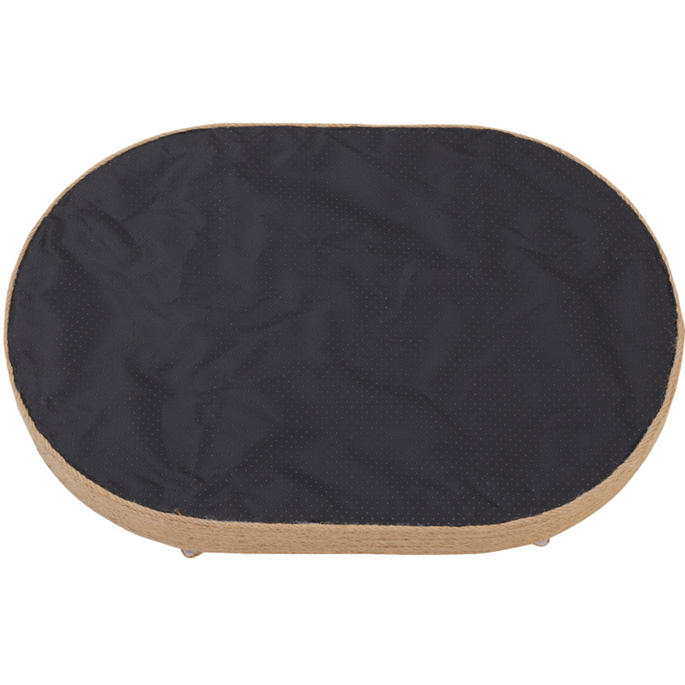 H&O Direct Oval Sisal Cat Scratching Board Bed with Ball Image 3