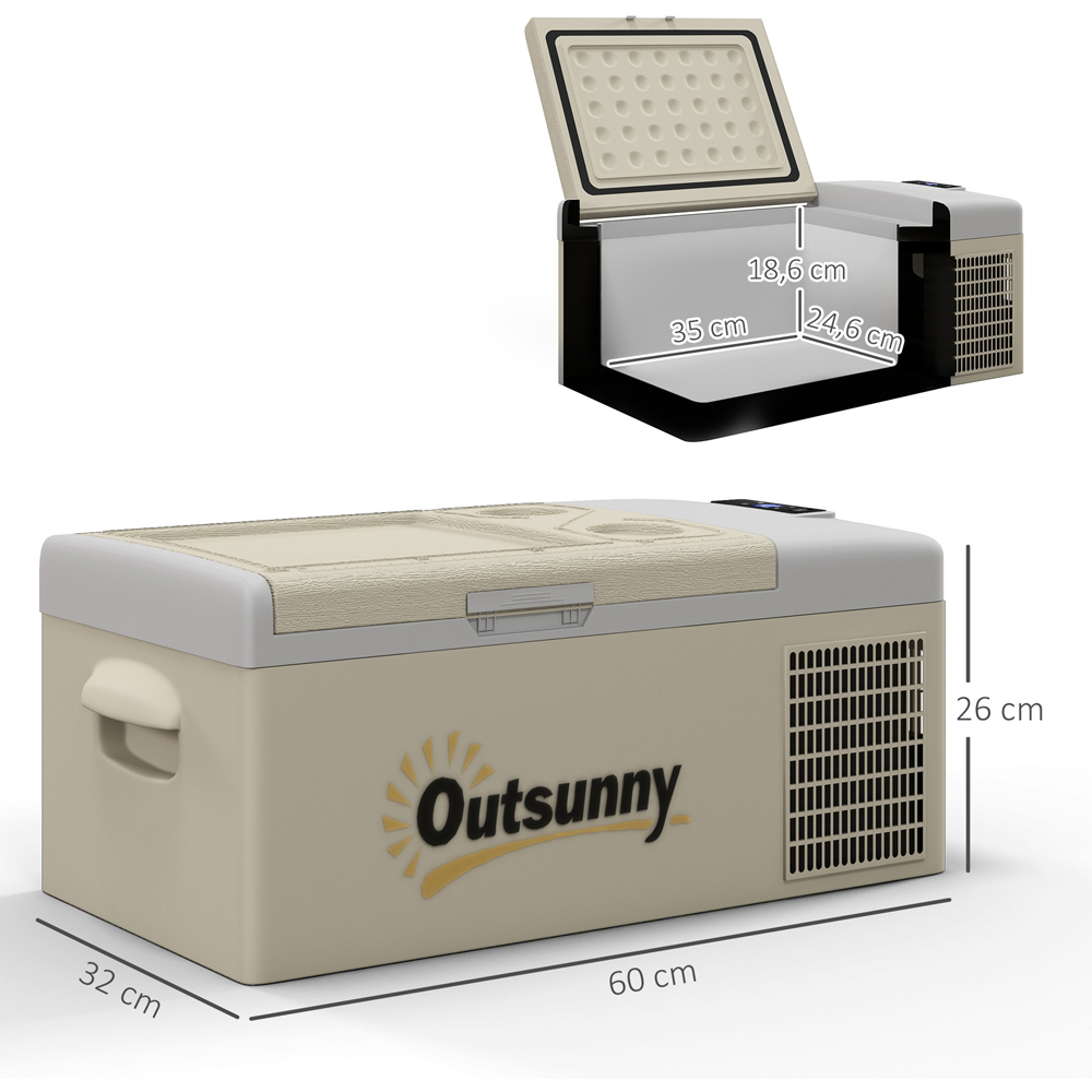 Outsunny C00-041V70KK Khaki Portable 16L Car Fridge Freezer Image 9