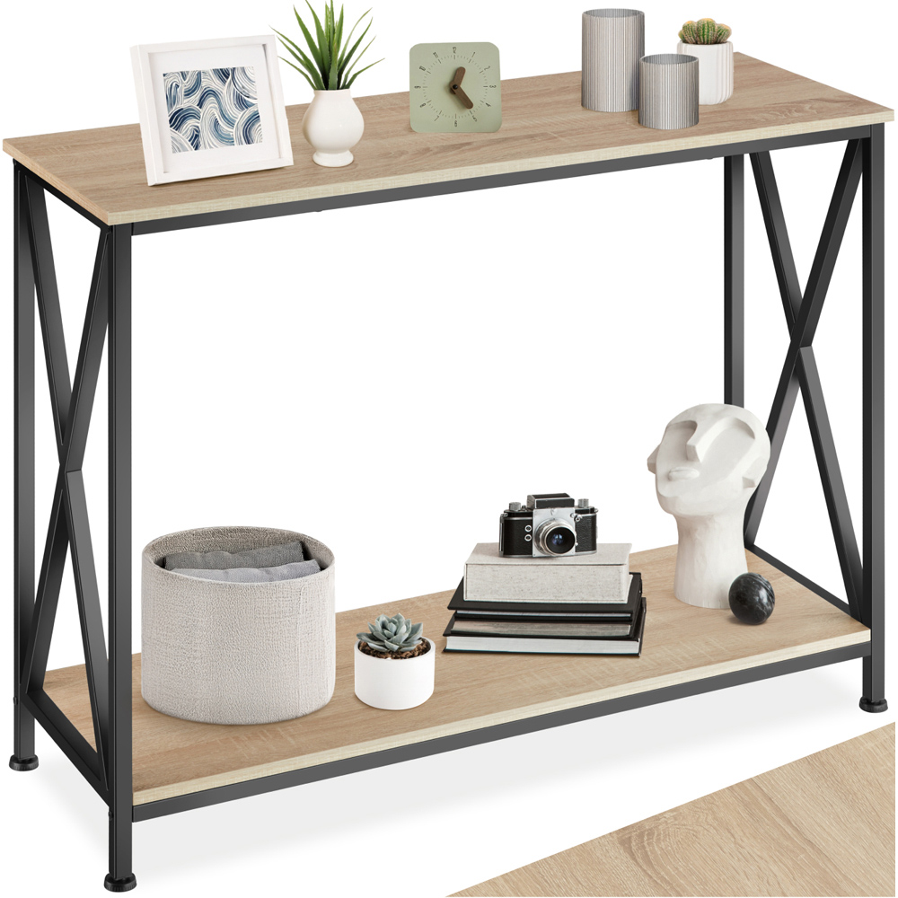 tectake Tacoma Single Shelf Oak Sonoma Console Table Image 2