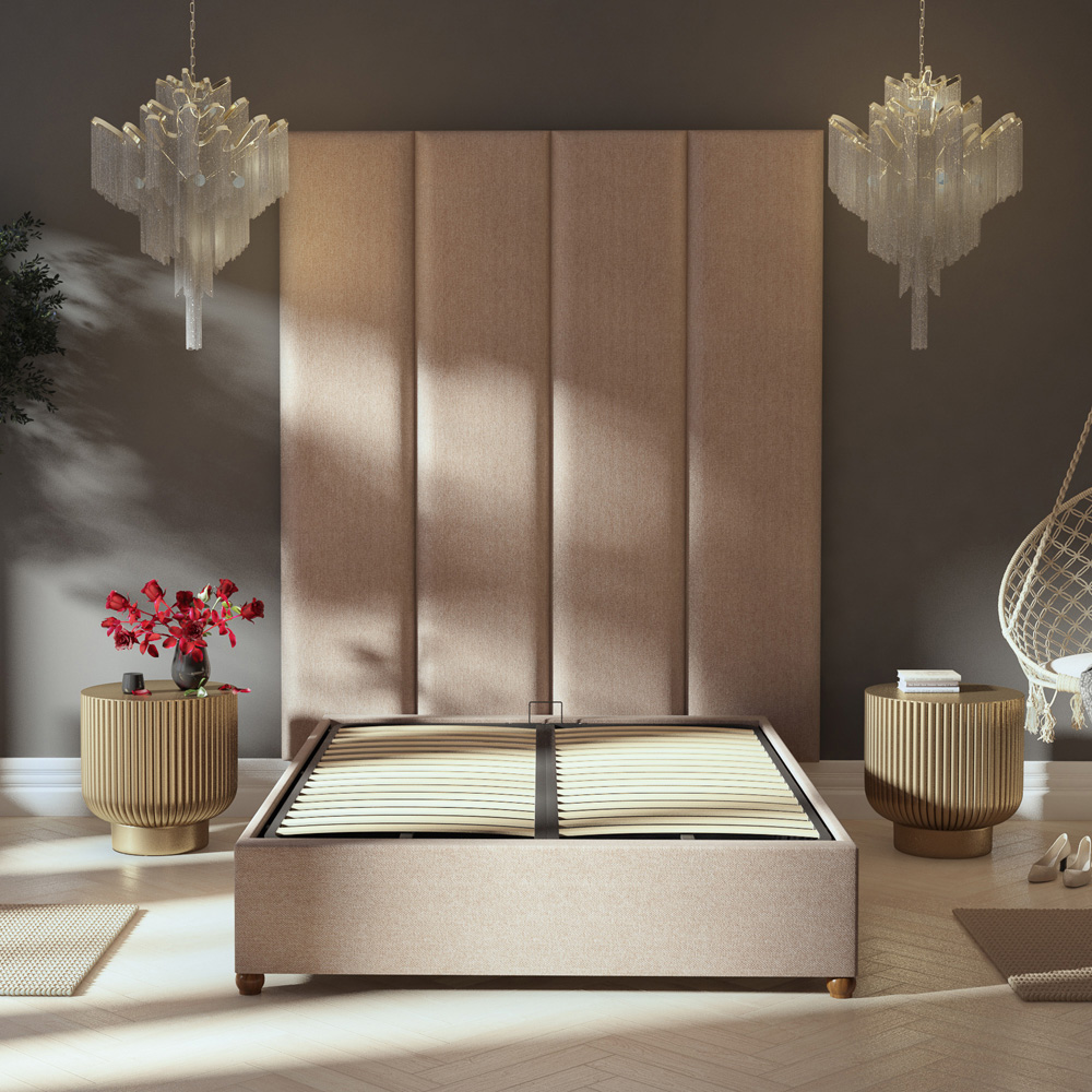 Aspire Furniture Llewelyn-Bowen Luxury Natural Saxon Twill Wall Mounted Headboard 45cm Image 5