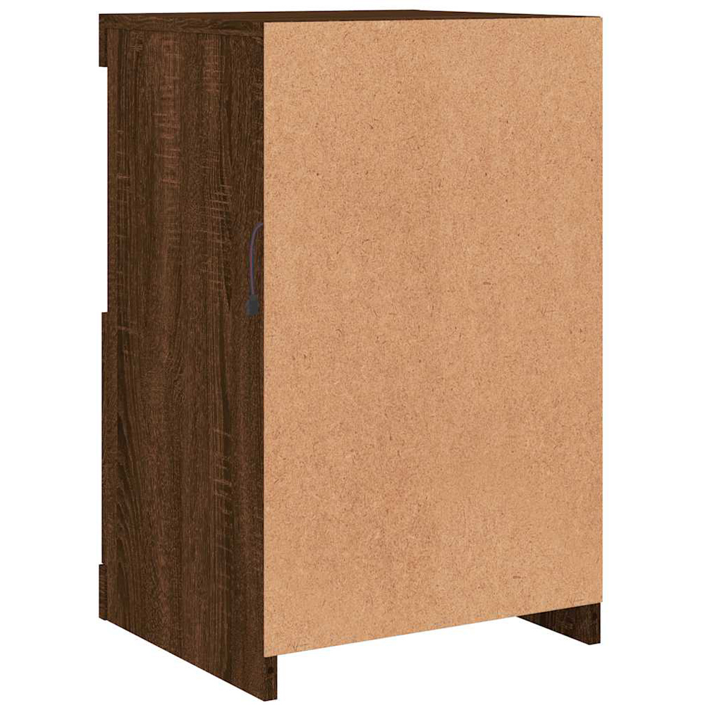 vidaXL Single Door 2 Shelf LED Brown Oak Side Cabinet Image 6