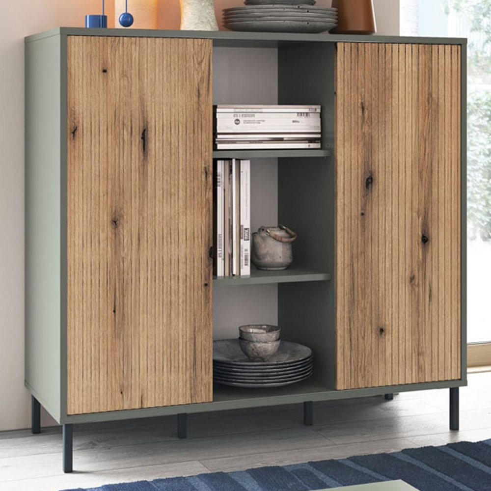 Furniture To Go Darwin 2 Sliding Door Green Sideboard Image 4