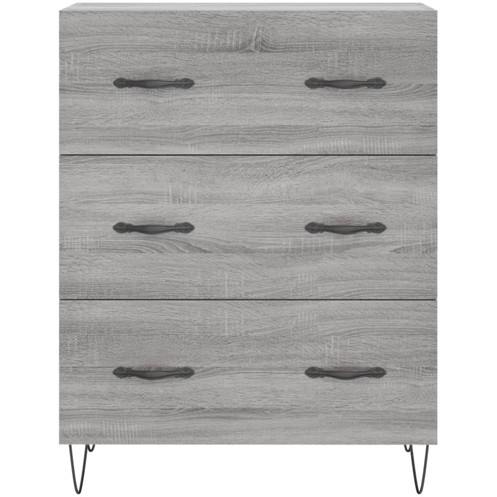 vidaXL 3 Door 3 Drawer Grey Highboard Image 5