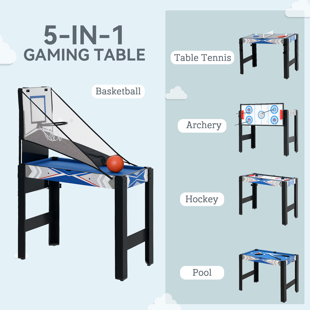 SPORTNOW 5-in-1 Blue Multi Games Table with Accessories Image 8