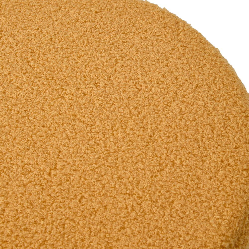 Living and Home Mustard Yellow Teddy Fleece Tub Design Round Footstool Image 4