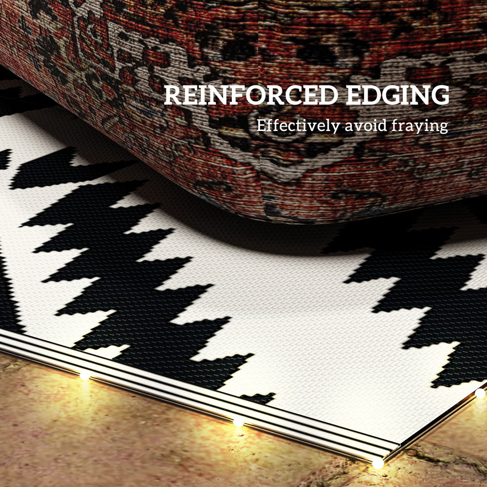 Outsunny White and Black Reversible LED Rug 182 x 274cm Image 4