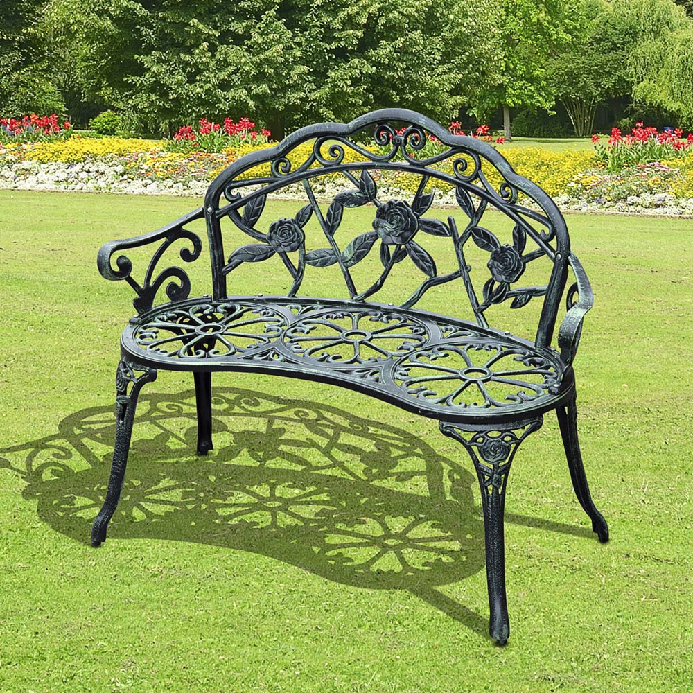 Outsunny 2 Seater Green Garden Bench Image 7
