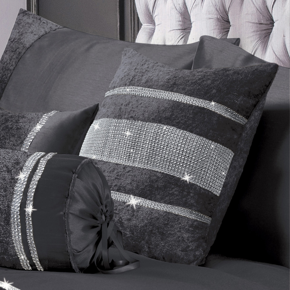 Intimates Topaz Diamante Charcoal Filled Cushion 43 x 43cm 2 Pack Image 2