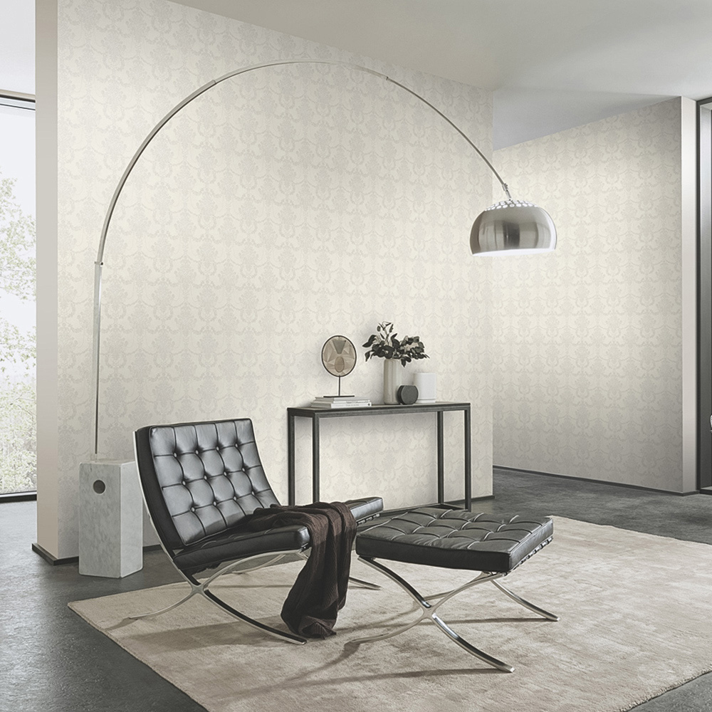 Erismann Timeless Damask Textured Natural Vinyl Wallpaper Image 3