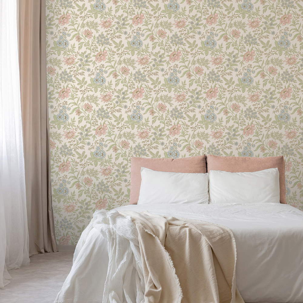 Rasch Wallpaper Garden Muse Pink and Green Wallpaper Image 3