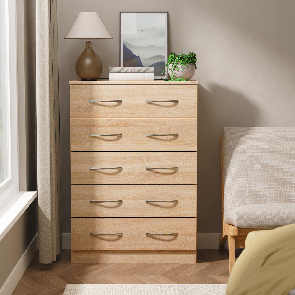 Crowndale Avon 5 Drawer Bardolino Oak Chest of Drawers Image 7