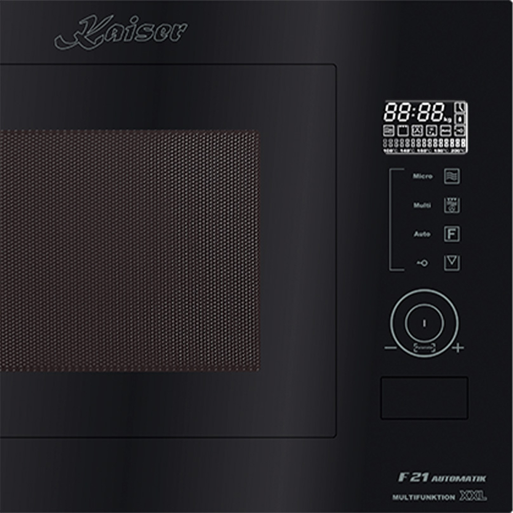 Kaiser Avantgarde Pro Black Glass Built In Microwave Oven 900W Image 4
