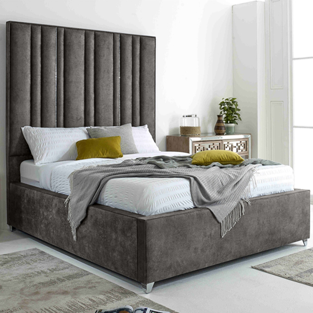 Eleganza Madrid Super King Size Grey Oakland Fabric Bed Frame Image 1
