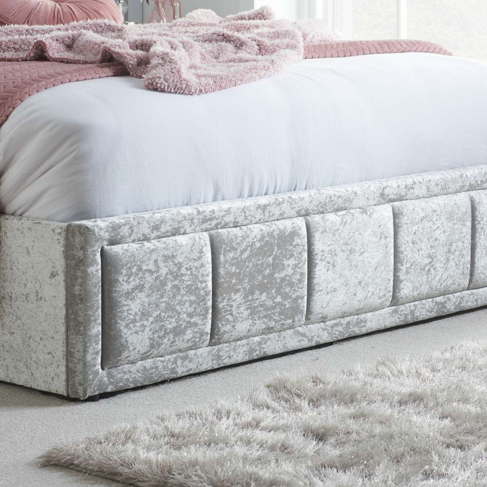 Hannover Double Grey Ottoman Bed Frame Image 5