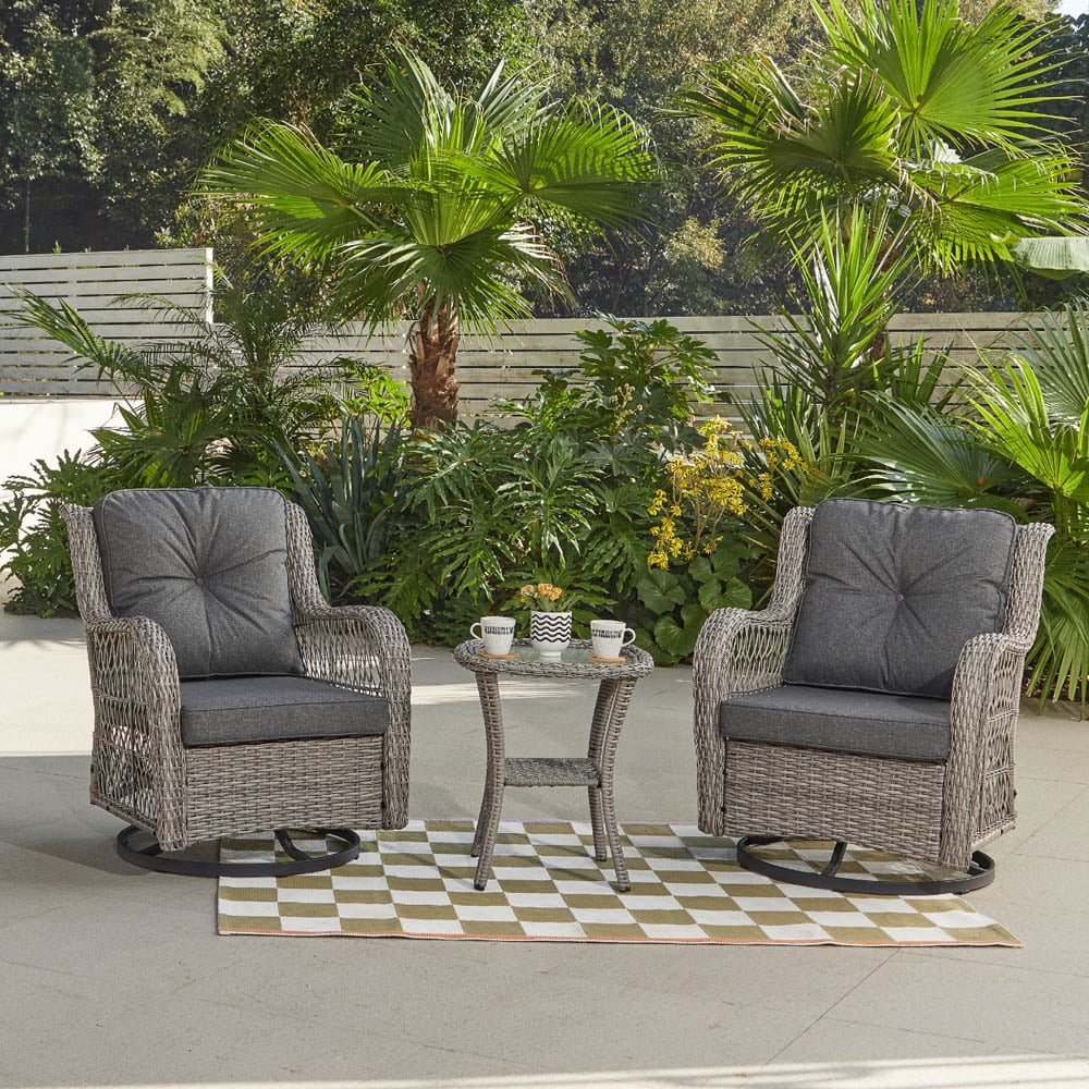 Home Detail Sydney 2 Seater Grey Rattan Garden Lounger Image 9