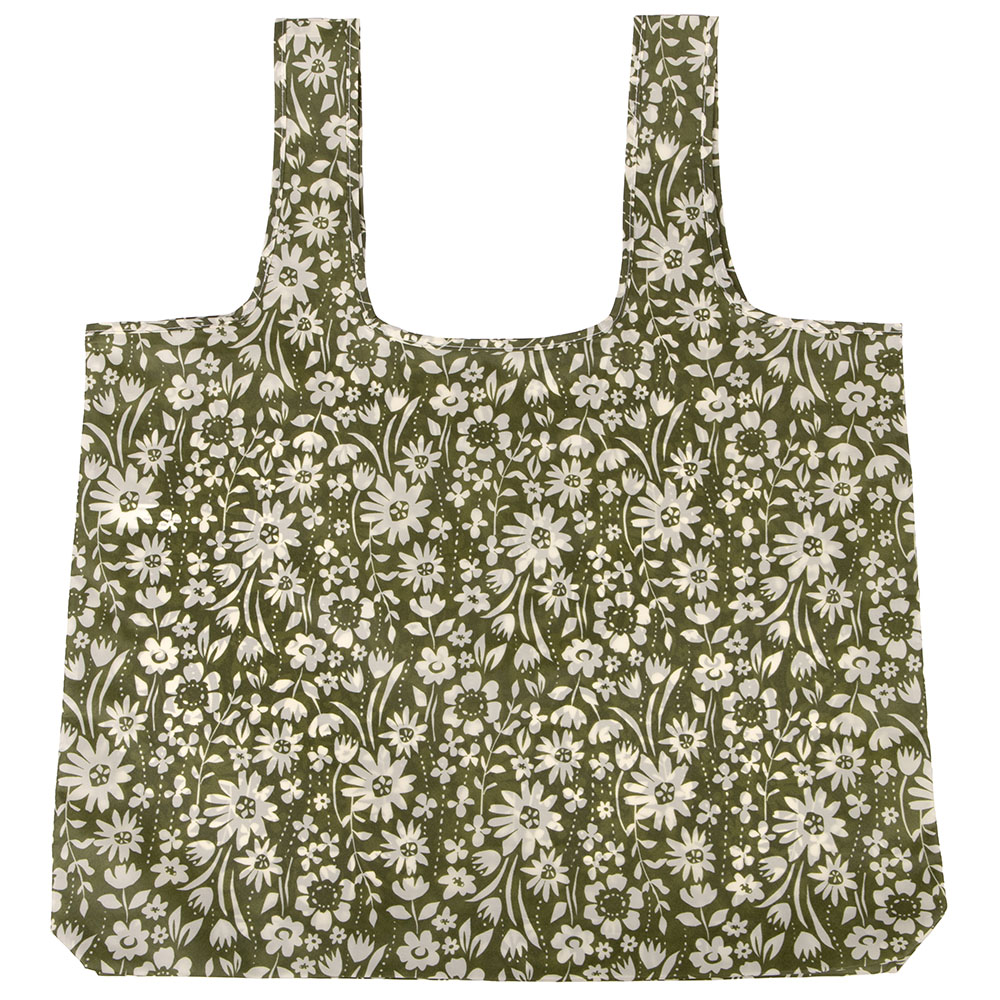 Totes Olive Green Floral Print ECO Shopper Bag Image 3