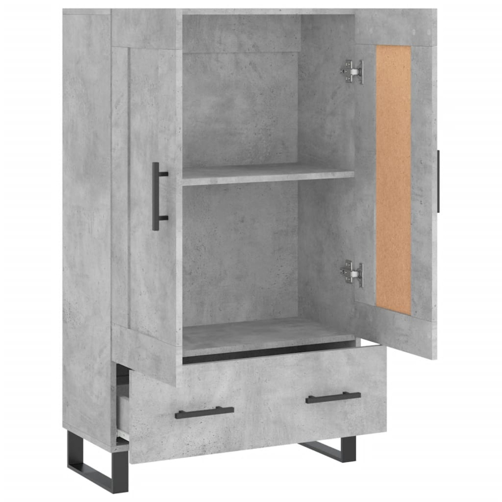 vidaXL 2 Door Single Drawer Concrete Grey Highboard Image 6
