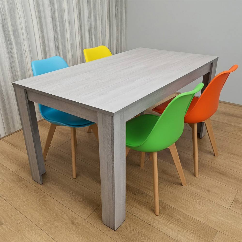 Portland Kosy Koala 4 Seater Modern Dining Set Grey and Multicolour Image 5
