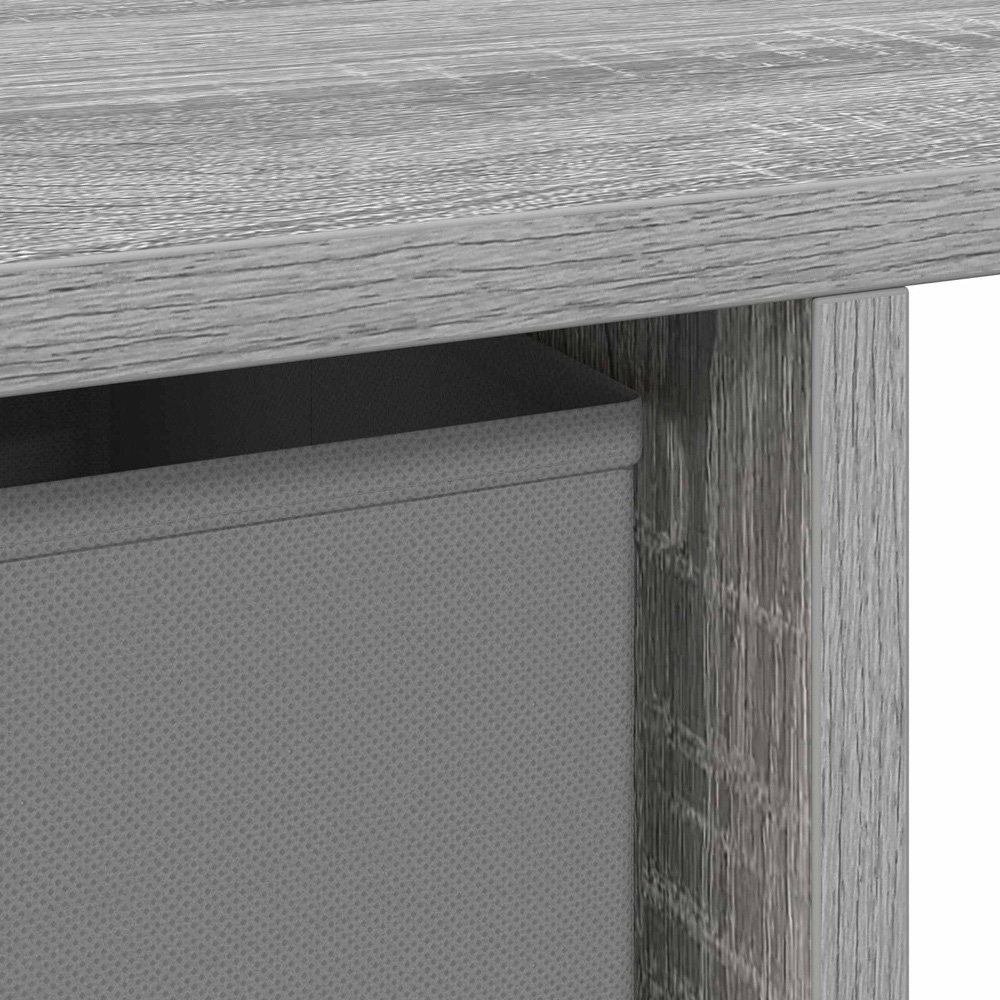 vidaXL 3 Drawer 2 Shelf Compact Desk Grey Image 7