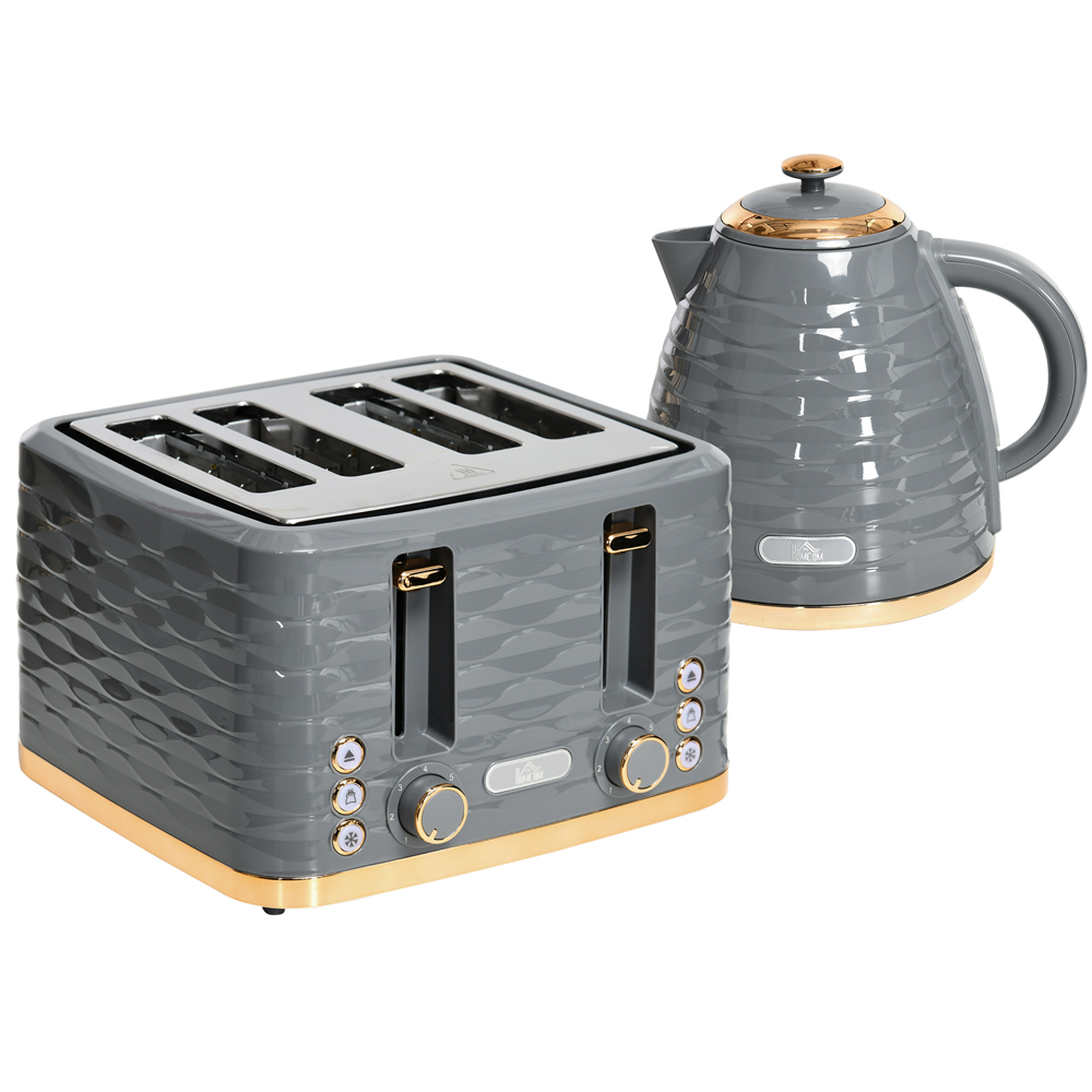 HOMCOM 800-207V70GY Grey Ripple 1.7L Electric Kettle 3kW Image 3