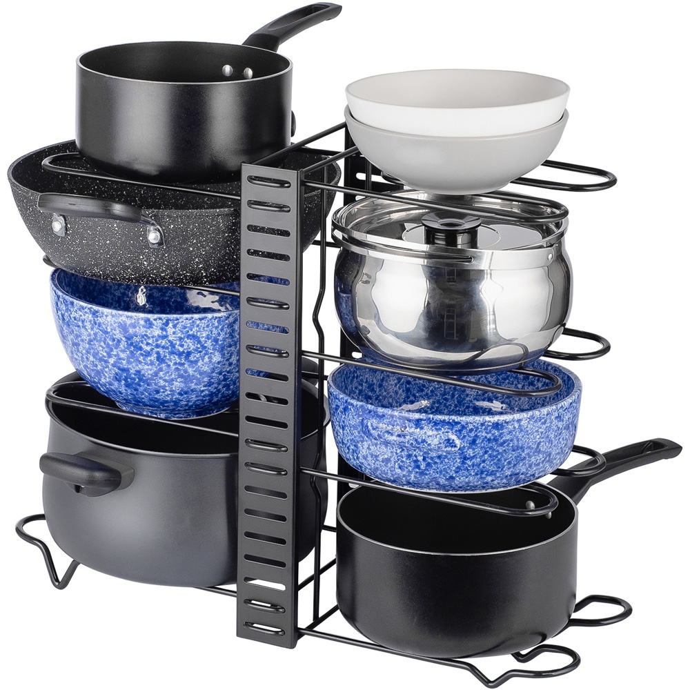 Innoteck Essentials Pots and Pans Organiser Rack with 8 Adjustable Divider Image 1