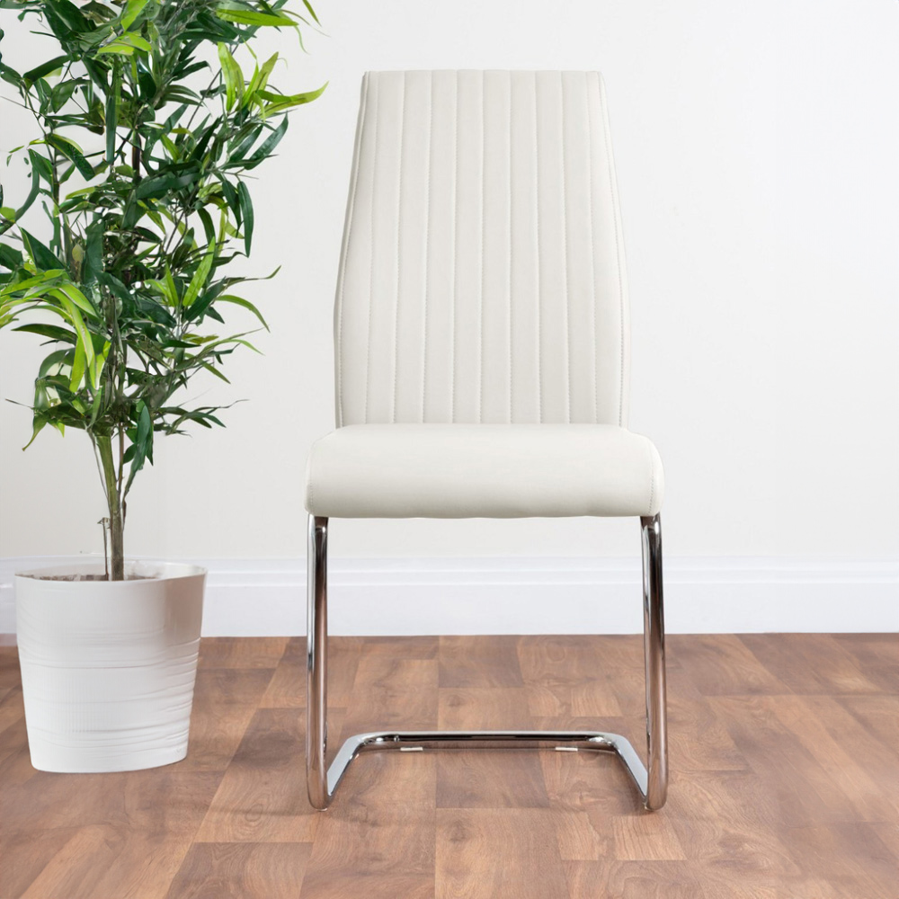 Furniturebox Molini Fortana 6 Seater Dining Set White Gloss and Chrome Image 3