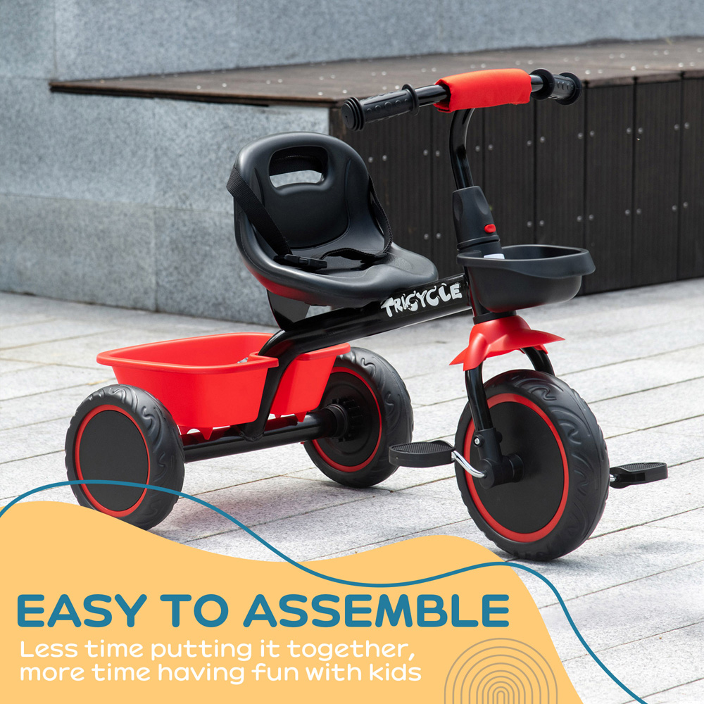 AIYAPLAY Red Kids Trike with Adjustable Seat Image 6
