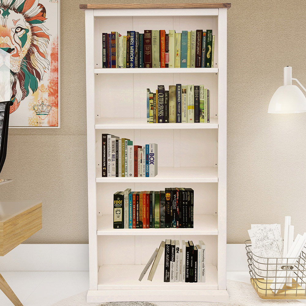 Cosenza 5 Shelf Off White Bookcase Image 1