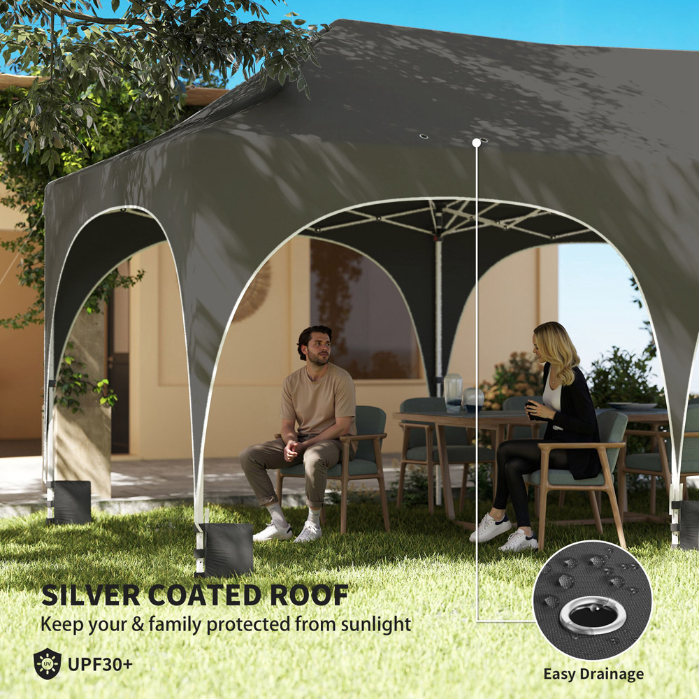 Outsunny 3 x 6m Grey Pop Up Gazebo with Detachable Sidewalls Image 6