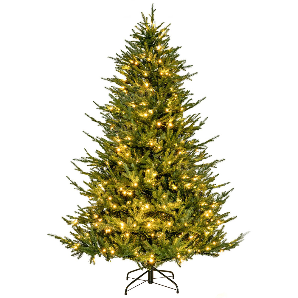 Costway Pre Lit Warm White LED Artificial Christmas Tree 6ft Image 1