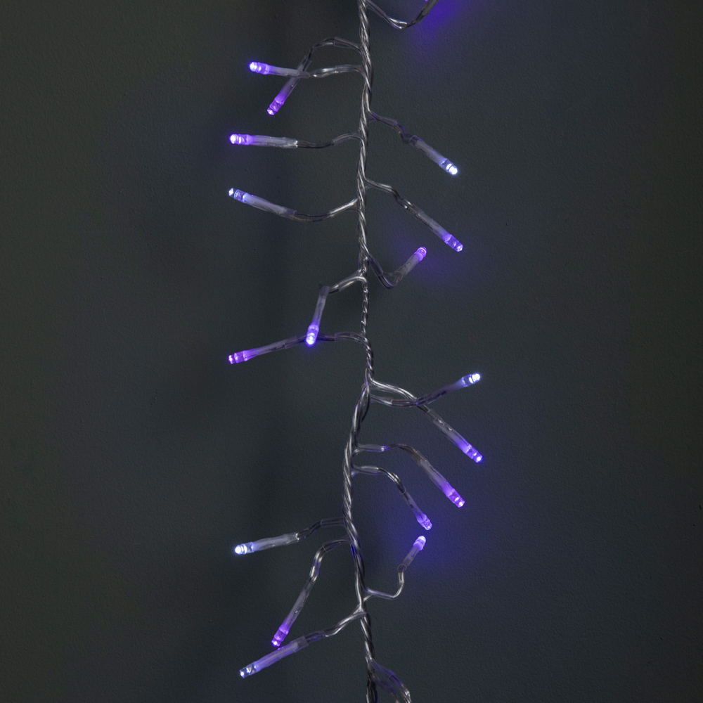 Samuel Alexander 720 Blue Purple and White LED Christmas Cluster String Light 9.3m Image 7