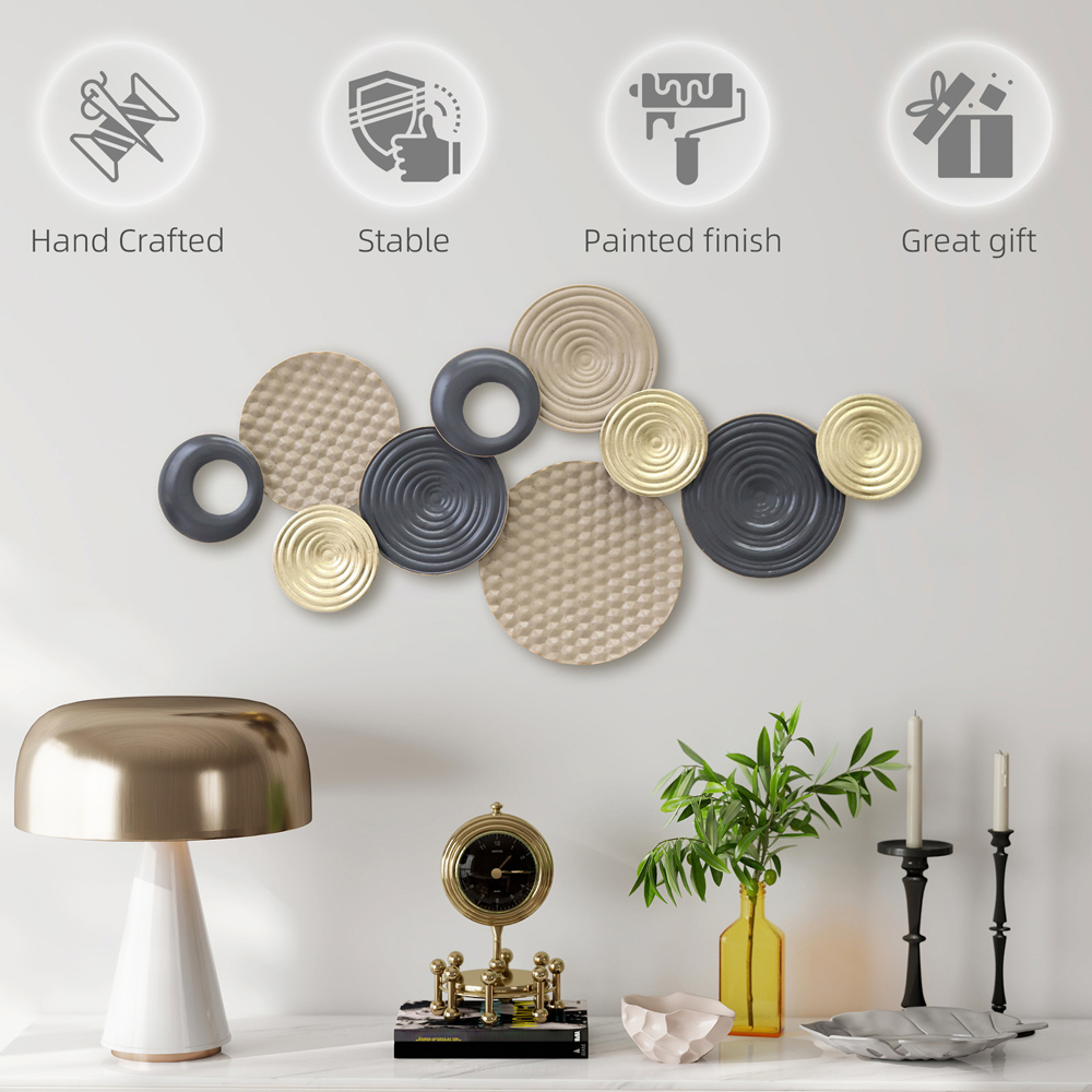 Portland Multi-Disc Design Metal 3D Wall Art 50 x 100cm Image 7