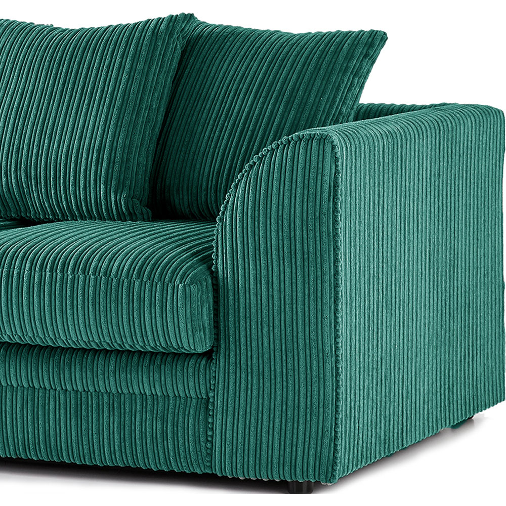 Luxor 3 Seater Teal Jumbo Cord Scatter Back Sofa Image 4