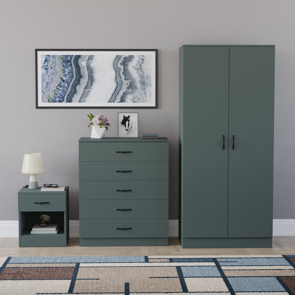 VIDA DESIGNS Riano Green 3 Piece Bedroom Furniture Set Image 2