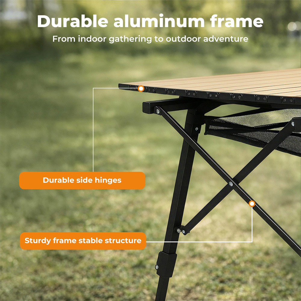 Levede Aluminium Adjustable Height Foldable Camping Table 90 x 52cm Image 6