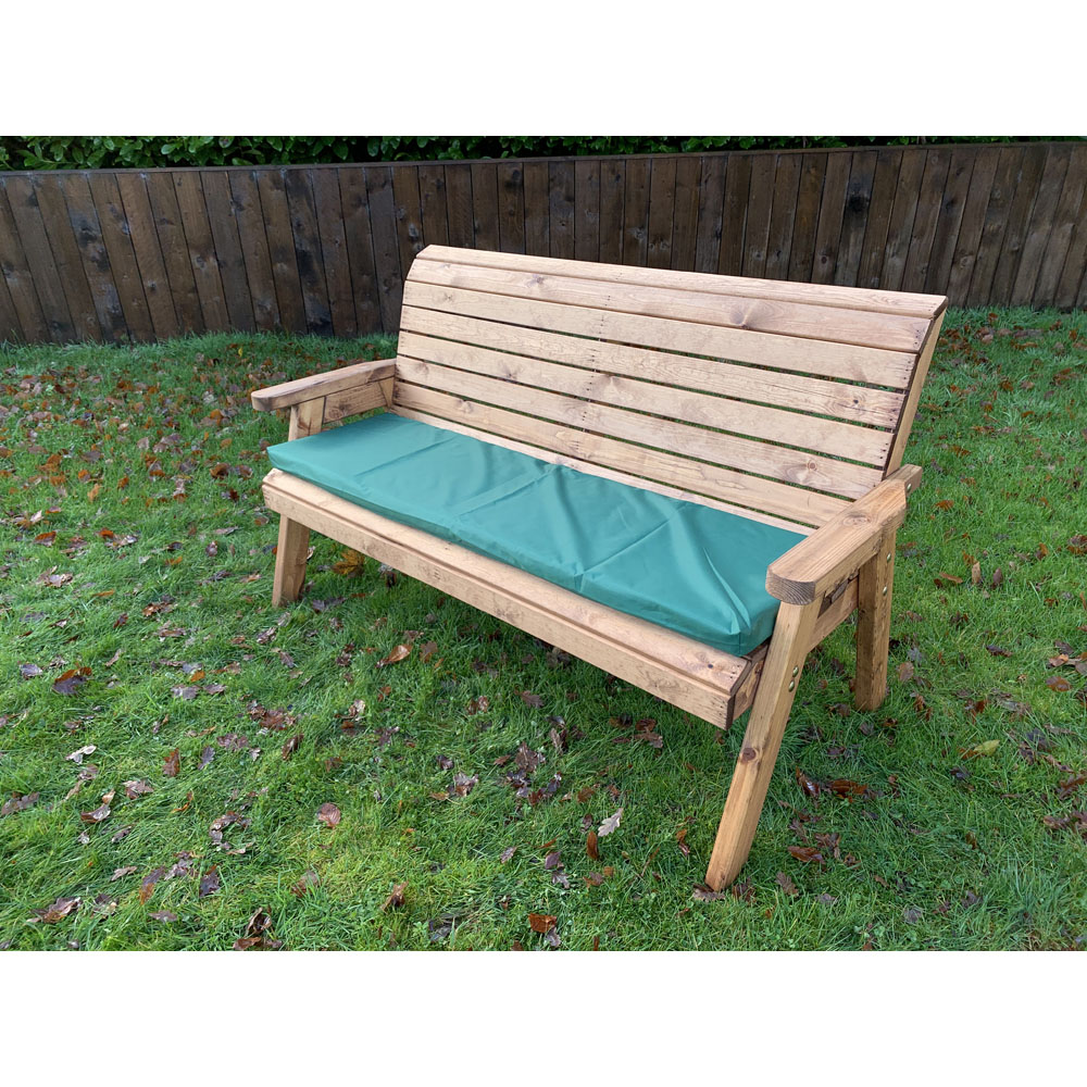 Charles Taylor 3 Seater Winchester Bench with Green Cushions Image 4