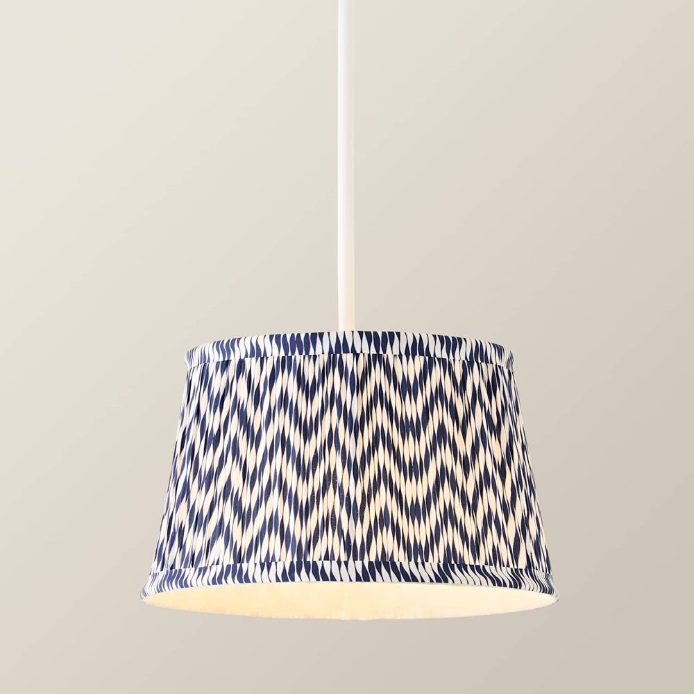 ValueLights Saffira Navy Chevron Pleated Tapered Small Lamp Shade 25cm Image 5